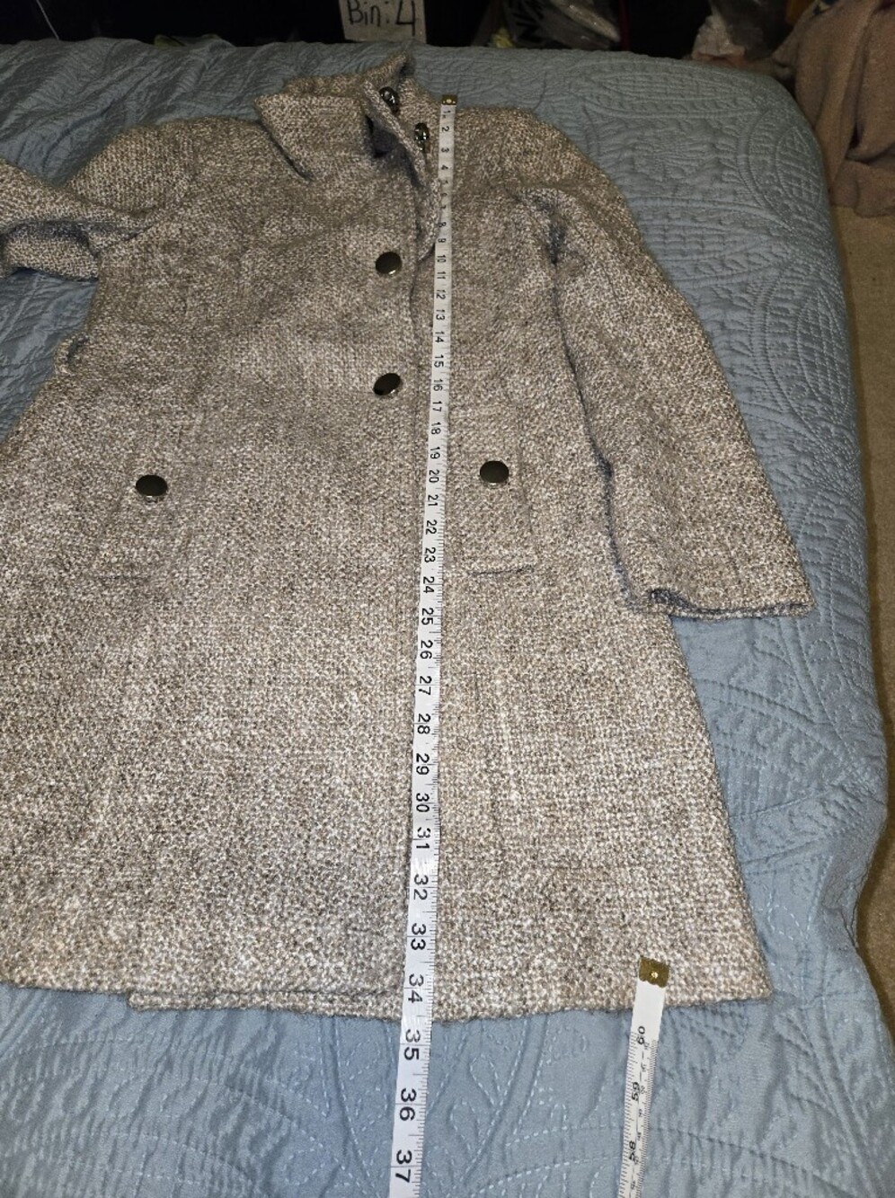 Tahari Women's 8 Tweed Wool-Blend Double-Breasted Coat - Picture 11 of 14